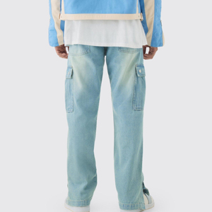 Mens Distressed Baggy Denim Jeans High Waist Breathable Waterproof Wide Leg Spring ODM Casual Pants - Product Image 2