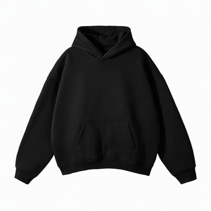 Sweat-shirt à capuche oversize pour homme, couleur bordeaux, en molleton bouclette, style décontracté avec poches, coupe classique, idéal pour l'automne - Product Image 2