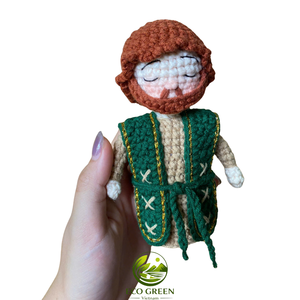 Figura de la Virgen María Tejida a Crochet, Hecha a Mano, con Rosario y Corona, Decoración Cristiana para el Hogar, Regalo - Product Image 1