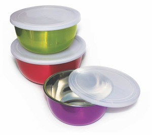 Stainless Steel Eco-Friendly CE/EU Certified Kitchenware Euro Bowls with Plastic Lids - Product Image 4