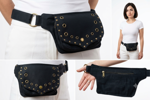 Sac banane en toile de coton de qualité supérieure avec plusieurs poches de rangement et ceinture réglable, idéal pour les événements promotionnels et l'usage en extérieur – En promotion - Product Image 6