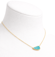 Collar de Ópalo Doble, Colgante de Piedra de Nacimiento de Octubre, Oro Sólido de 14K y 18K, Joyería Fina Delicada, Collar con Colgante de Amor, Collar Hecho a Mano