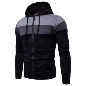 Sweat à capuche pour homme, noir, vert, rouge, à blocs de couleur, en polaire 100% coton, avec logo sur le devant, style décontracté, vêtements d'automne - Product Image 2