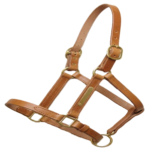 Harnais pour cheval en cuir véritable noir, brun ou marron, finition haut de gamme, avec ferrures en laiton et plaque nominative personnalisée. - Product Image 6
