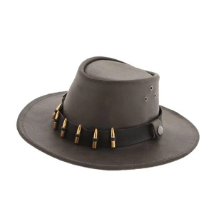 Chapeau de cowboy à large bord en laine 100% marron - Unisexe Adulte Casual Extérieur Quatre Saisons GENERSA SPORTS 50-52cm - Product Image 5