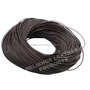 2mm Medium Brown Round Leather <b>Cord</b> India Manufacturer Supply Wholesale Export - Product Image 1