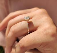 Bague de fiançailles en moissanite taille coussin 2 carats en argent sterling 925, bague de mariage ronde pour femme, bijoux fins