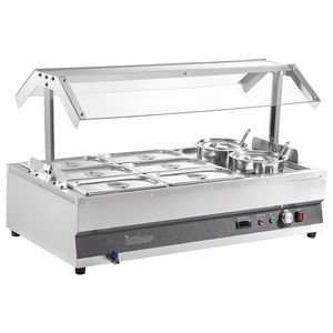 Scaldavivande Elettrico Commerciale in Acciaio Inossidabile, Regolabile 86~185°F, Due Pentole da 6,34QT, Sei Vaschette da 1/3, Attrezzatura per Riscaldamento e Mantenimento Caldo - Product Image 1