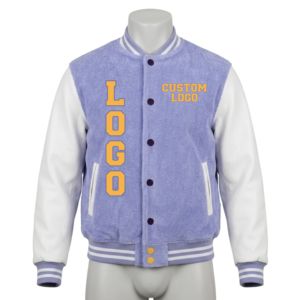 Chaqueta Varsity Personalizada para Hombre, OEM, de Alta Calidad, con Mangas de Cuero y Forro Polar, Estilo Universitario, para Colegio, Universidad, Béisbol - Product Image 1