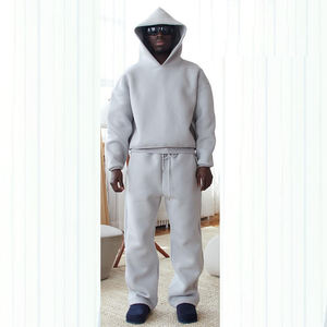 ชุดวอร์มคุณภาพสูงแบบยูนิเซ็กซ์ ผ้าฝ้าย 100% เสื้อฮู้ดทรงบ็อกซี่และกางเกงวอร์ม สตรีทแวร์ ผู้ผลิตชุดวอร์มแบบสั่งทำ - Product Image 5