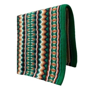 Western Saddle Pad Multi Geometric Navajo Pattern Handwoven Wool Contoured Horse Riding <b>Blanket</b> Tack Gear - Product Image 2