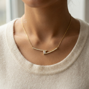 Exquisito Collar con Colgante de Diamante Cultivado en Laboratorio en Oro Amarillo de 14K, Joyería Fina Sostenible para Mujer - Product Image 5