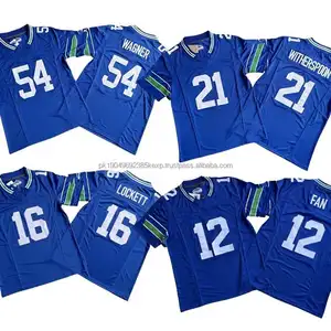 14 Metcalf #16 Lockett Bán Buôn Seahawk Khâu Mỹ Bóng Đá Jersey Người Đàn Ông 12 Fan Đồng Phục Áo Sơ Mi