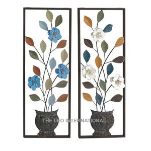 Décoration murale intérieure haut de gamme en métal, design soleil, forme rectangulaire, lot de 2, art mural suspendu - Product Image 4