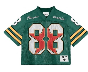 Jersey de fútbol Retro personalizado de fábrica, ropa de fútbol americano de gran tamaño con malla de poliéster, ropa de calle, Jersey recortado - Product Image 1