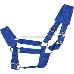 Sangle en nylon bleu de qualité supérieure rembourrage en polaire de vison confortable licou de cheval en nylon et produits de course de chevaux à bas prix - Product Image 4