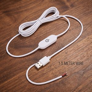 USB Power Cable with On Off Switch Wire <b>Cord</b> for LED Base Photo Lamp & Acrylic Night <b>Light</b> (1.5 Meter Length) - Product Image 1