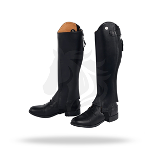 Horse Riding <b>Half</b> <b>Chaps</b> Customized Equestrian Leather <b>Chaps</b> for Training Riding and Competition Use - Product Image 1