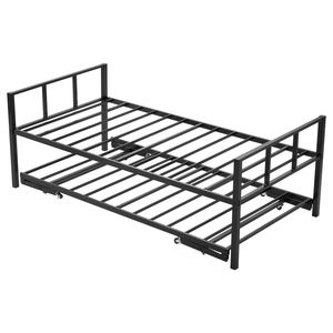 Struttura letto a giorno matrimoniale resistente con letto estraibile, piattaforma in metallo e doghe, con supporto Lombare e Vita - Product Image 5