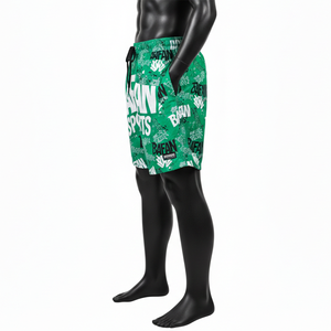 Shorts de Baño para Hombre, 130 GSM, Secado Rápido, Microfibra de Poliéster, Verde, Impresión por Sublimación Completa, Logotipo Personalizado, Shorts de Playa - Product Image 3