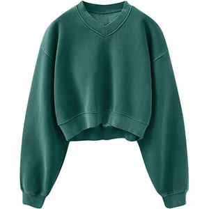 Sudaderas de Invierno para Mujer, Cuello Redondo, Hombros Caídos, Felpa Gruesa de Algodón, Estampado Frontal, Diseño Personalizado, Corte Regular - Product Image 1