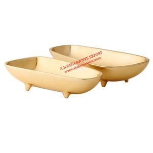 Centres de table décoratifs en or, bol à fleurs à pieds pour la décoration de la maison, bol à fruits en métal, article de vente populaire pour hôtel - Product Image 1