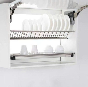 Meuble de cuisine moderne OEM/ODM à 2 niveaux en acier inoxydable pliable avec rangement pour assiettes et bols - Product Image 5