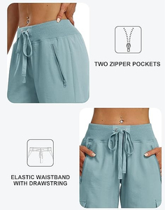 Pantalon cargo droit taille haute pour femme FITME SPORTS, décontracté, écologique, en tissu éponge léger, séchage rapide - Product Image 4