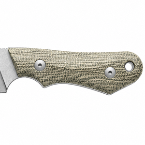 Cuchillos de hoja fija para exteriores con filo ancho texturizado, mango con acabado oliva, protector de dedos y orificio para cordón, ideales para camping. - Product Image 5