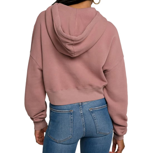 เสื้อฮู้ดผู้หญิงสไตล์สตรีทแวร์ พิมพ์โลโก้ได้ตามต้องการ ระบายอากาศได้ดี ปรับขนาดได้ เสื้อครอปฮู้ดลำลองสำหรับสาวๆ - Product Image 3