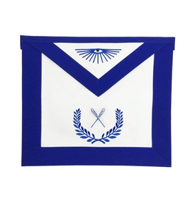 Secretary Blue Lodge <b>Apron</b> <b>White</b> & Blue Premium Masonic Regalia Adjustable Belt - Product Image 1