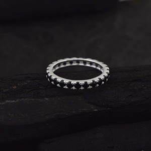 Minimalist Solid 925 Sterling Silver Onyx Eternity Band <b>Ring</b> Pave Setting Black Stone Full <b>Circle</b> Unisex Everyday Wear Fine <b>Ring</b> - Product Image 2
