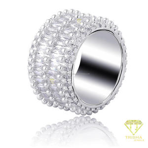 Bague en argent sterling 925 avec diamants de laboratoire, bijoux de luxe sertis de pierres, pour les détaillants - Product Image 3