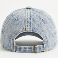 Gorra de Béisbol de Mezclilla Lavada Vintage de 6 Paneles, con Logotipo Personalizado de Alta Calidad, Azul Claro, Ajustable, Unisex