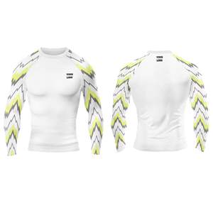 Rashguard MMA personnalisé sublimé - T-shirt à manches longues avec motif vectoriel en zigzag - Product Image 6