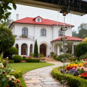 Cadena de Lluvia Giratoria Personalizada para Canaletas – Alternativa a la Canalización de Agua, Decoración de Jardín para Exteriores en Cobre Antiguo - Product Image 2