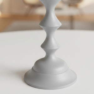 Porte-bougie conique géométrique gris moderne, style nordique abstrait, pour décoration minimaliste et hôtels de luxe - Product Image 6