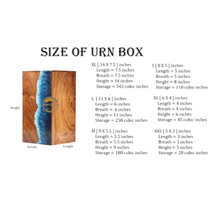 Handcrafted Ocean Wave Resin & Natural Wood Cremation Urn Blue Epoxy Ashes Box Artistic Funeral Memorial Keepsake by AYAANS - Product Image 4
