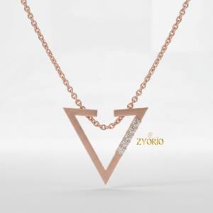 Magnifique collier pendentif en forme de V avec diamant pour femme, en argent sterling 925, bijou de luxe, cadeau pour fiançailles, mariage, soirée - Product Image 5