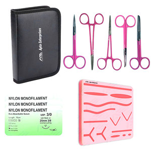 Kit de Práctica de Sutura Quirúrgica con Almohadilla de Silicona para Veterinarios, Enfermeras e Instrumentos Médicos para Estudiantes de Medicina - Product Image 1