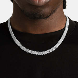 12MM VVS Moissanite Cuban Link <b>Chain</b> Necklace 925 Sterling Silver Fully <b>Iced</b> <b>Out</b> - Product Image 2