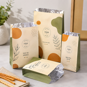 Bolsas de Papel Ecológicas Biodegradables EcoRev ECO66 para Alimentos, Resistentes a la Grasa, con Asas Troqueladas - Product Image 3