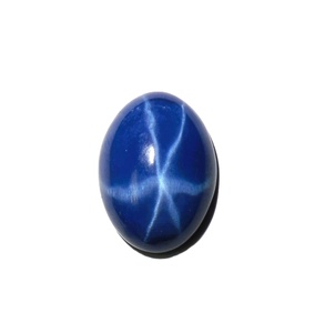 Zafiro Azul Estrella Ovalado de 12x16mm, 14 Quilates, Creado en Laboratorio, Cabujón Pulido con Efecto de Estrella de 6 Puntas para Joyería - Product Image 5