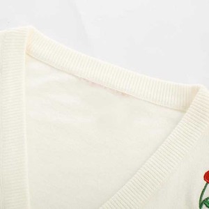 Breathable Modern Fit V-Neck Embroidery Cardigan Men’s Contrast Stripe Varsity Knitted Sweater for Trendy American 2026 - Product Image 3