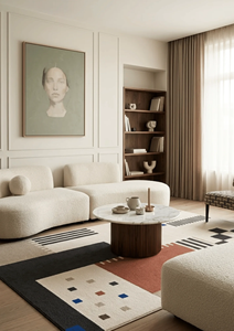Premium Handgetufteter Wollteppich Klee Handgefertigter Wollteppich für Luxuriöses Wohnzimmer, Schlafzimmer und Moderne Heimdekoration - Product Image 5