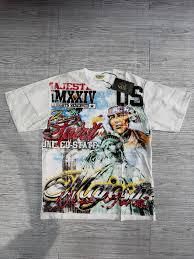 T-shirt graphique streetwear personnalisé pour homme, vintage, coupe oversize, en coton, impression par sublimation intégrale sur le devant, design New York - Product Image 3