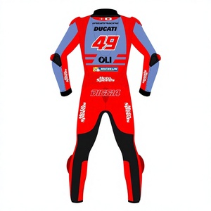 Traje de Carreras MotoCP de Fabio Di Giannantonio, Traje de Motociclismo de Piel de Vacuno/Canguro Rucati, Mono de Pista/Conducción, Nivel 2 CE - Product Image 2