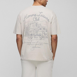 เสื้อยืดโอเวอร์ไซส์ทรงหลวม แขนเสื้อแบบดรอปไหล่ ทรงบ็อกซี่ พิมพ์ลายกราฟิก ผ้าฝ้าย แขนสั้น สไตล์ลำลอง สตรีทแวร์ เสื้อผู้ชายทรงโอเวอร์ไซส์ ทรงบ็อกซี่ แขนเสื้อแบบดรอป - Product Image 4