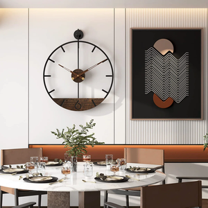 Minimalist Wood <b>Wall</b> <b>Clock</b> Round Analog Quartz Silent Design for Living Room <b>Decor</b> At Best Price - Product Image 3