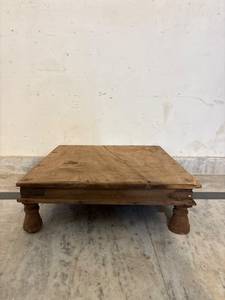 Chowki Bajot indien en bois du Rajasthan, fait main, écologique, durable, table de lit traditionnelle, chaise décorative pour enfants, pour usage domestique - Product Image 5